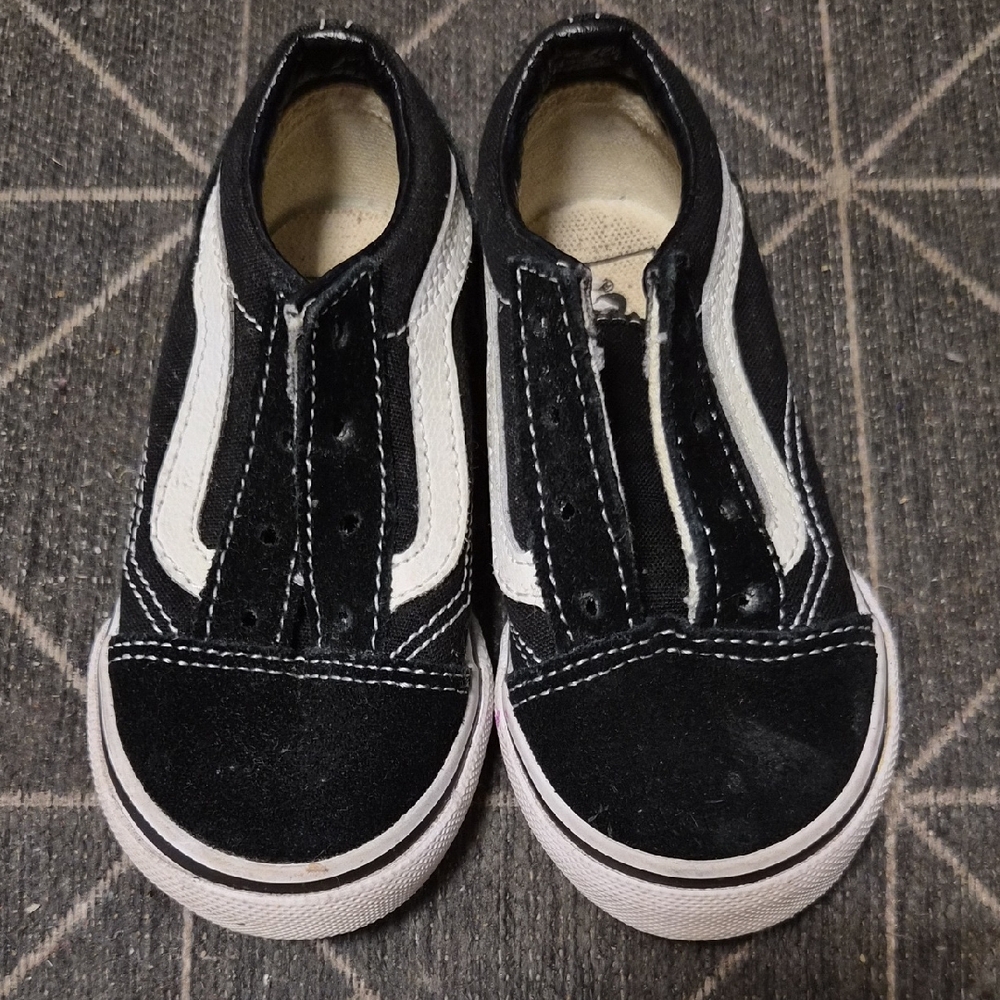 Vans Kids Black and White Slip-On Sneakers